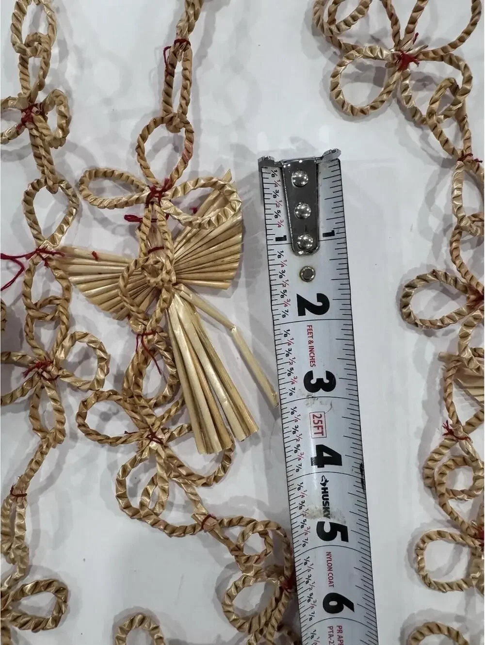Wheat Garland, Vintage, Angels, Hearts, Bells, X3, 90 inches Ea. Christmas.